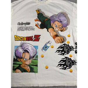 Civil Regime x Dragon Ball Z Trunks Oversized Graphic T-Shirt Cream Mens XL